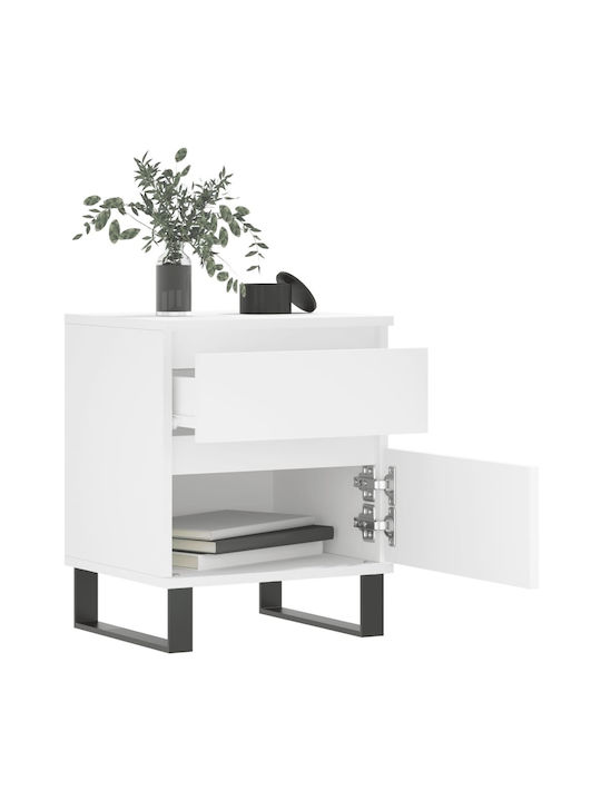 Wooden Bedside Tables White 2 Pieces 40x35x50cm