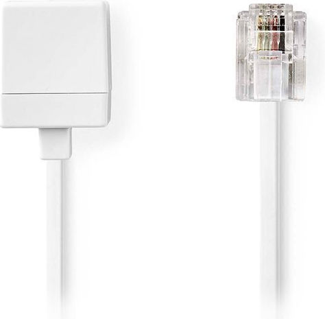 Nedis Flat Τηλεφωνικό Καλώδιο RJ11 6P4C 5m Λευκό (TCGL90205WT50)