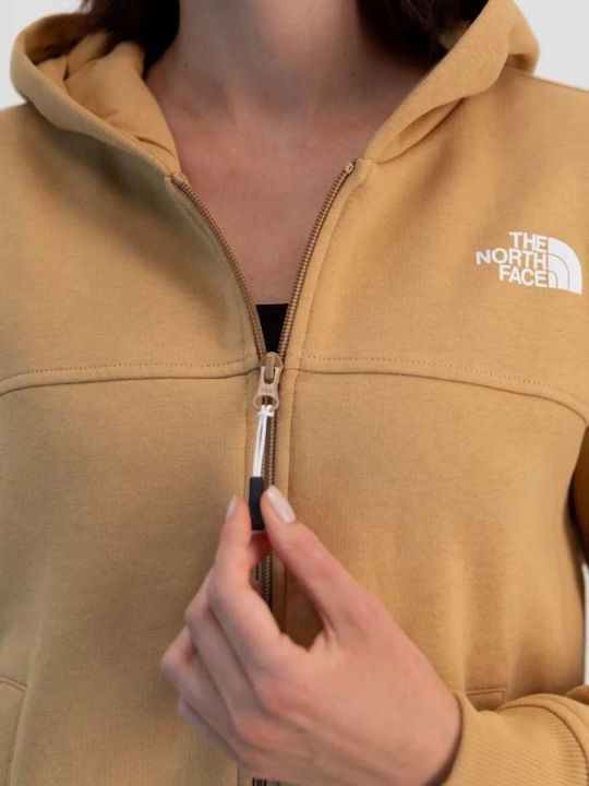 Women's Sweatshirt Jacket Hooded Brown