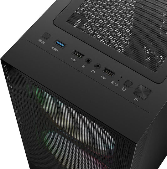 Logic Arya ARGB Gaming Midi Tower Κουτί Υπολογιστή Μαύρο