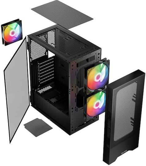 Logic Arya ARGB Gaming Midi Tower Κουτί Υπολογιστή Μαύρο