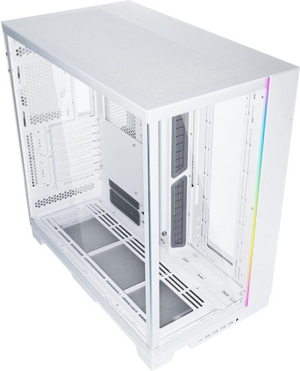 Lian Li O11 Dynamic EVO XL Gaming Full Tower Κουτί Υπολογιστή με Πλαϊνό Παράθυρο και RGB Φωτισμό Λευκό