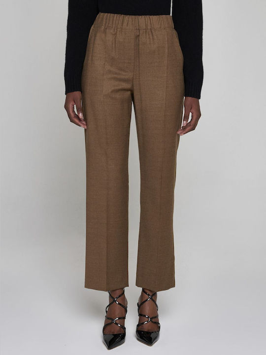 Weekend Maxmara Women's Fabric Trousers Brown