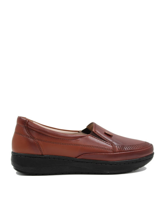 Leder Damen Mokassins in Braun Farbe