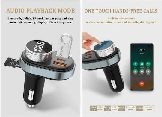 Awei FM Transmitter Αυτοκινήτου C-843 με Bluetooth / MicroSD / USB