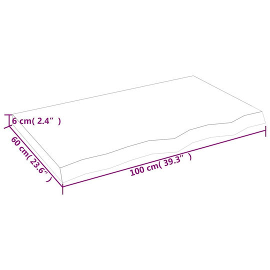 vidaXL Countertop without Sink L100xW60xH6cm Dark Grey