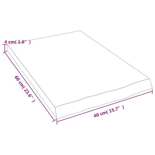 vidaXL Waschtisch ohne Waschbecken L40xB60xH4cm Braun