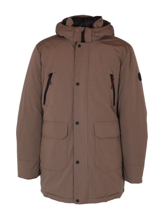 District Herren Winter Jacke Lässig Braun