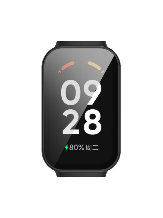 Carcasă de Plastic cu Sticlă în culoarea Negru pentru Mi Band 2