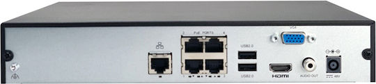 Uniarch NVR-104E2-P4 Καταγραφικό NVR 4 Καναλιών με Ανάλυση 4K