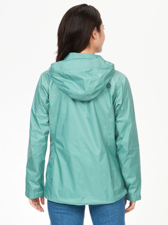 Marmot Precip Eco Women's Short Puffer Jacket Waterproof for Winter Blue