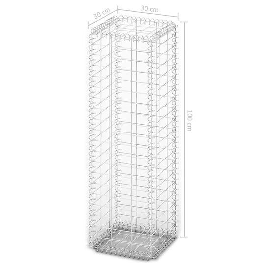 vidaXL Garden Fencing Material with Caps 1pcs Silver