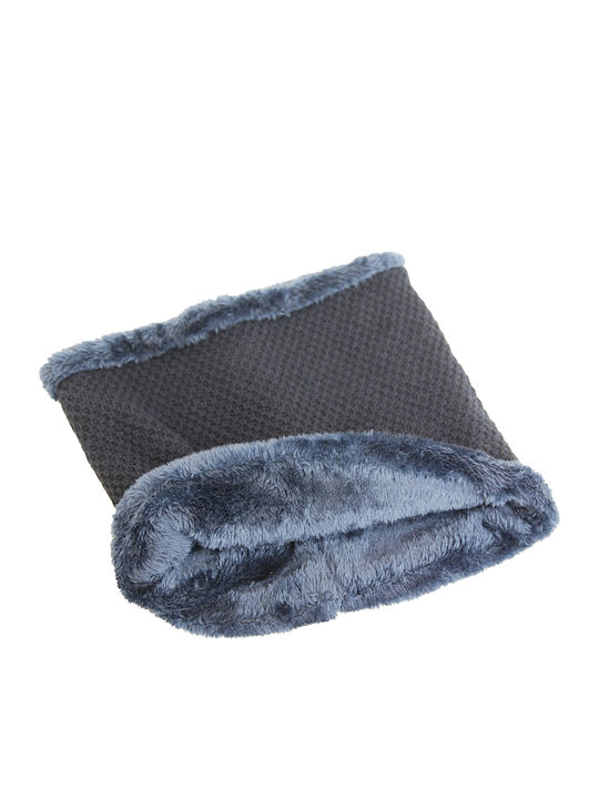 Männer Set mit Beanie Fleece Gestrickt in Blau Farbe