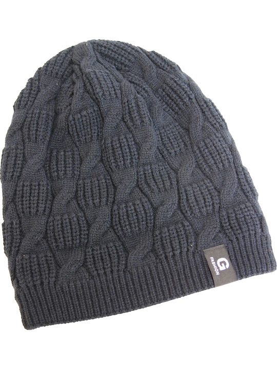 Männer Set mit Beanie Fleece Gestrickt in Blau Farbe