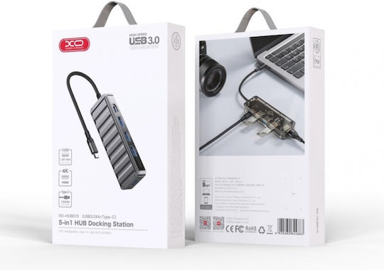 XO HUB012B Hub 4 USB 3.0 Schnittstelle mit USB-A Anschluss Silbern