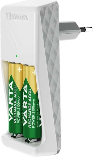 Varta Ladegerät 2 Batterien Ni-MH Größe AA/AAA in Weiß Farbe
