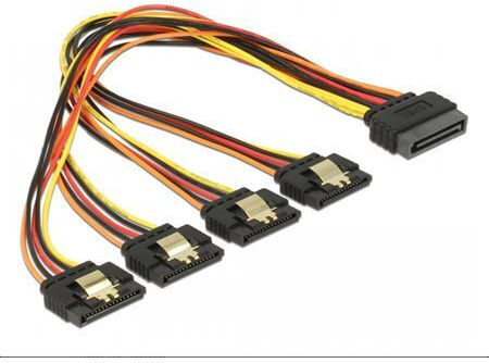 DeLock 15-Pin Sata - 15-Pin Sata Cable 0.3m Πολύχρωμο 60157