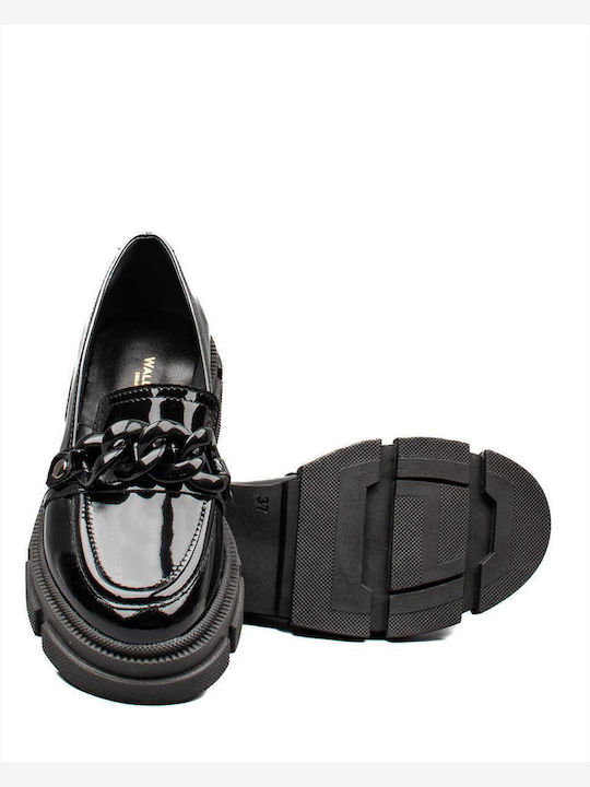 Δερμάτινα Γυναικεία Loafers σε Μαύρο Χρώμα