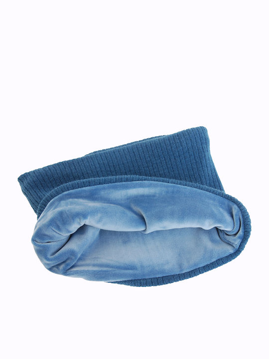 Set with Beanie Knitted in Light Blue color