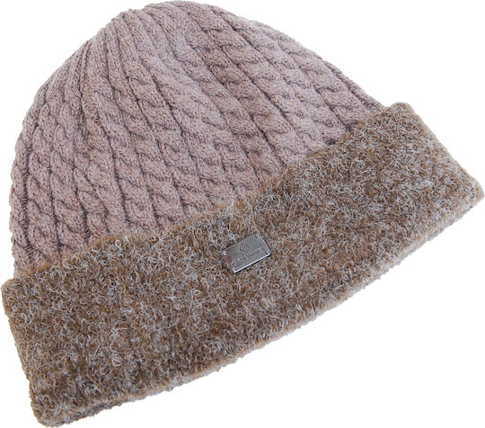 Set with Beanie Knitted in Brown color
