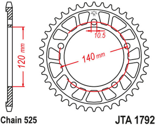JT Sprockets Hinteres Ritzel Racelite für Suzuki GSX-R 1000 / GSX-R 600 für Triumph Bonneville / Verwirbler / Thruxton