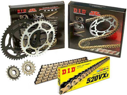 DID Chain & Sprocket Kit Golden (14-42-520VX/GB) for Honda FMX 650 2005-2008