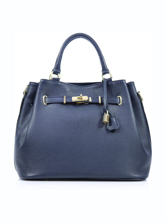 Passaggio Leather Leather Women's Bag Tote Hand Blue