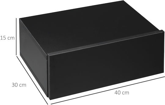 HomCom Bedside Tables Wooden Black 2 Pieces 40x30x15cm