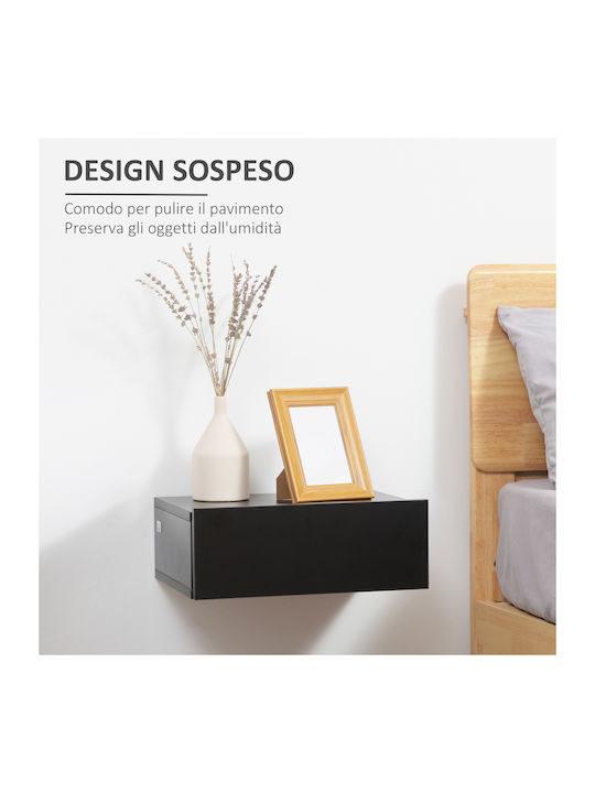 Κομοδίνα Ξύλινα Μαύρα 2τμχ 40x30x15cm
