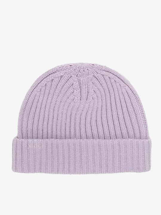 Shallow Cuff Beanie Unisex Σκούφος Πλεκτός σε Λιλά χρώμα