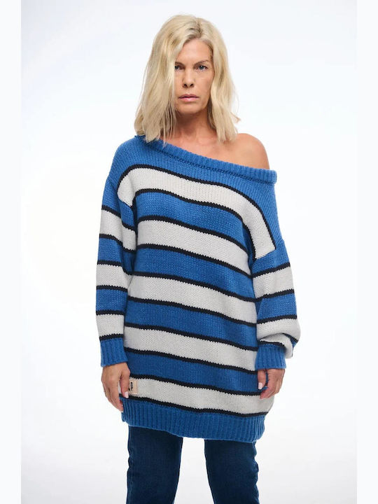 Claire Damen Pullover Wolle Blau