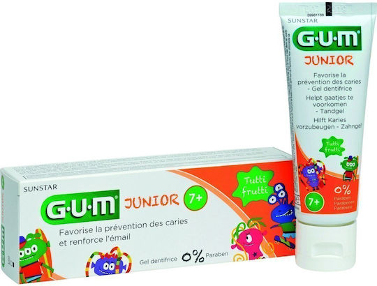 GUM Junior Zahnpasta mit Geschmack Tutti Frutti für 7+ Jahre 50ml Orange