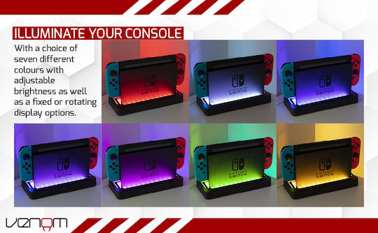 Venom Led Βάση για Switch με φωτισμό LED Μαύρη VS4928