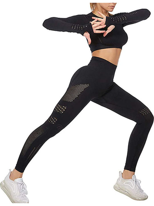 Rea Training Women's Long High Waist Leggings Black