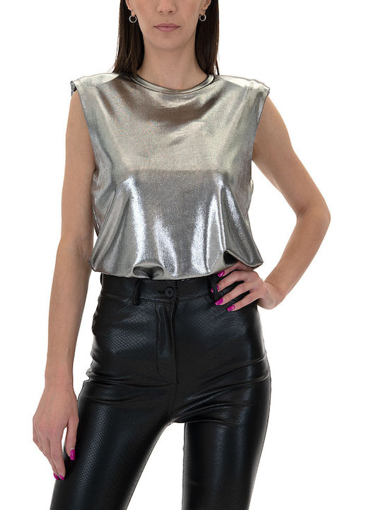 Twenty 29 Damen Bluse Ärmellos Silber