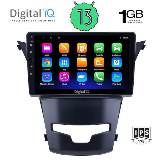 Digital IQ Sistem Audio Auto pentru Daewoo Korando Ssangyong Korando 2014> (Bluetooth/USB/WiFi/GPS/Apple-Carplay/Android-Auto) cu Ecran Tactil 9"