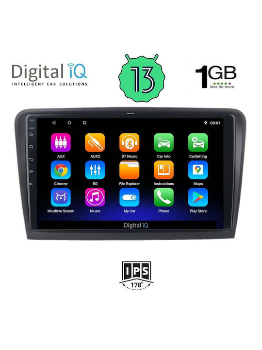 Digital IQ Car Audio System for Skoda Rapid 2012> (Bluetooth/USB/WiFi/GPS) with Touch Screen 9"