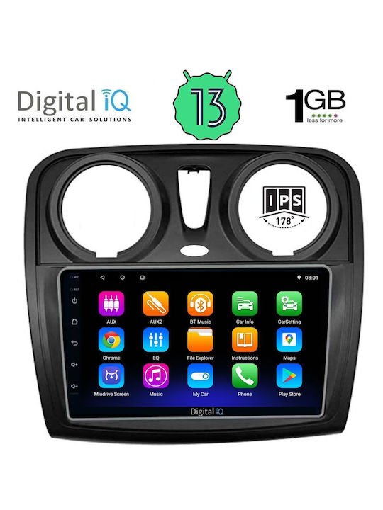 Digital IQ Car-Audiosystem für Renault Dokker Dacia Dokker 2012> (Bluetooth/USB/WiFi/GPS/Apple-Carplay/Android-Auto) mit Touchscreen 9"