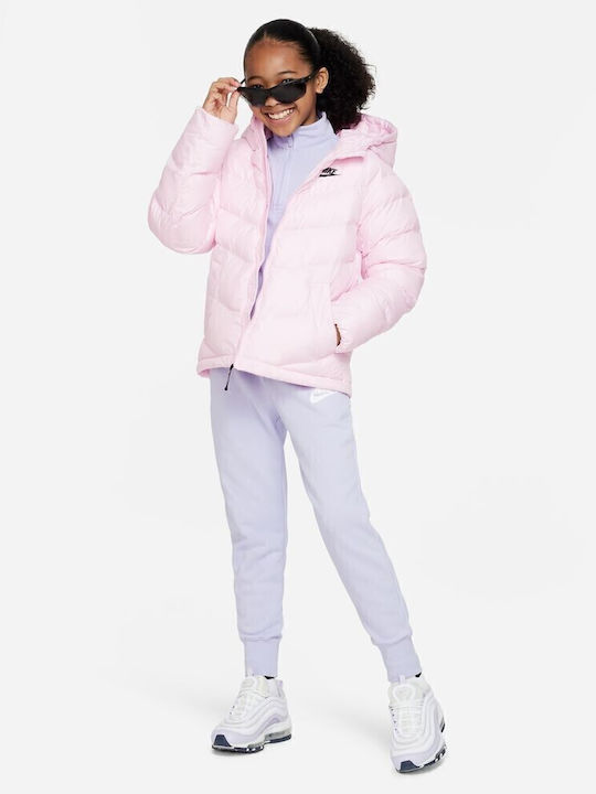 Kids' Sports Jacket Short with Hood Pink Sportswear
