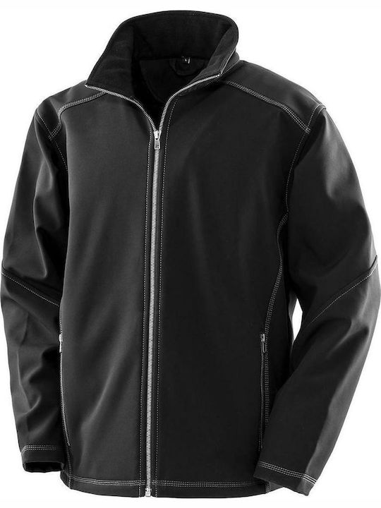 Result Herren Winter Jacke Softshell Wasserdicht und winddicht Schwarz