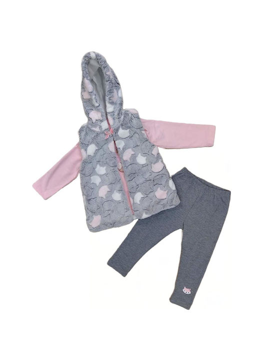 TakTakBaby Kinder Set mit Leggings Winter 3Stück Rosa