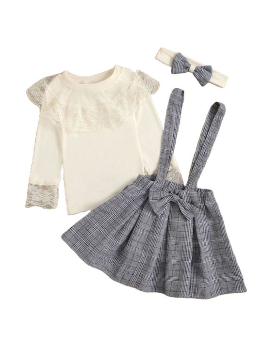 TakTakBaby Kids Set with Skirt Winter 3pcs Gray