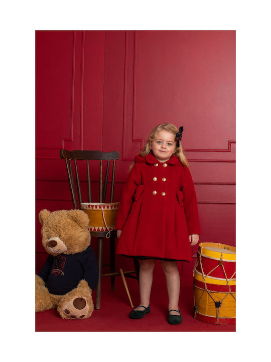 Patachou Girls Coat Red with Ηood