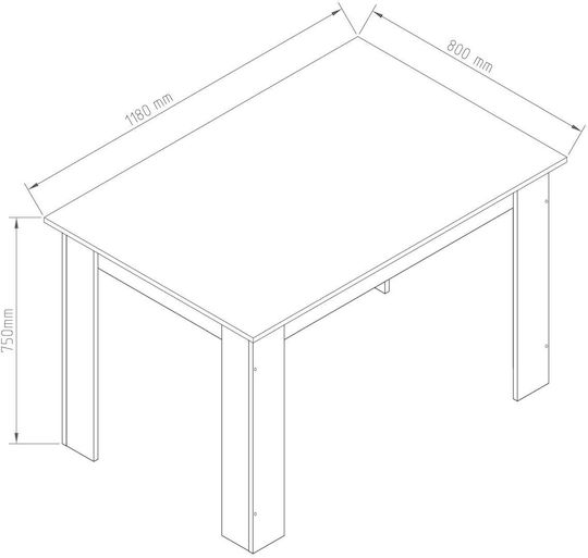 Hazel Τραπέζι Κουζίνας Ξύλινο Truffle Oak 120x80x75εκ.
