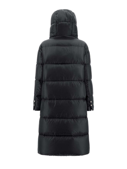 Herno Women's Short Parka Jacket for Winter with Hood Black