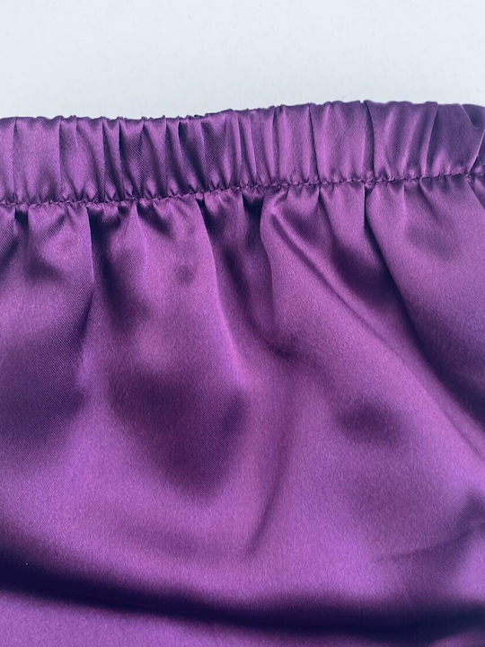 Kal-tsa Winter Satin Babydoll Purple