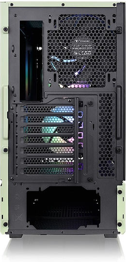 Thermaltake Ceres 300 TG Геймърско бюро Midi Tower Компютърна кутия със страничен прозорец и RGB осветление Зелен
