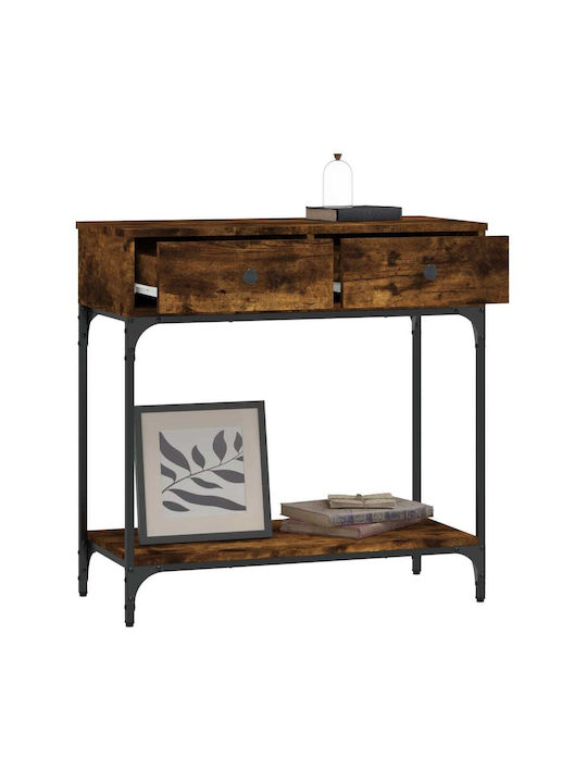Console Table Wood & Metal Smoky Oak L75xW34.5xH75cm