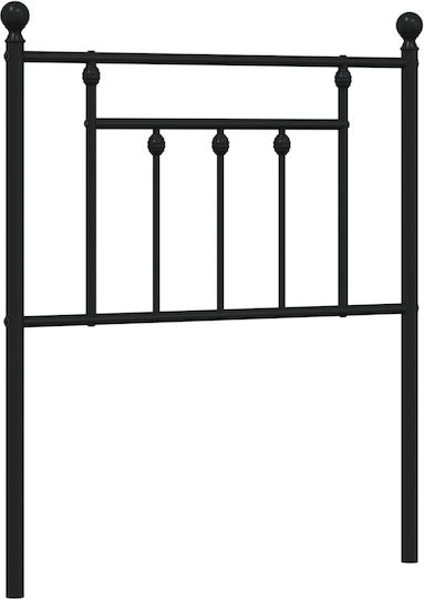 vidaXL Bed Headboard made of Metal Black Velvet-Black Metal 75cm