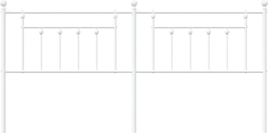 vidaXL Metal Bed Headboard White 193cm